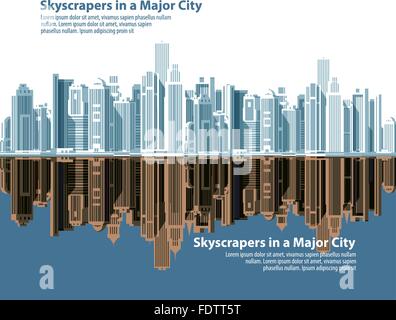 Dello skyline della citta'. illustrazione vettoriale Illustrazione Vettoriale