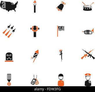 Il memorial day semplicemente le icone Illustrazione Vettoriale