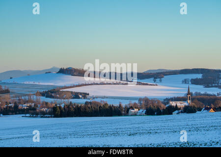 Vista Leutersdorf in alta Lusazia Foto Stock