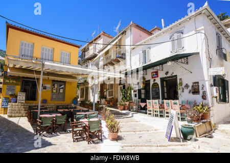 Ristoranti e café in città Hydra, Hydra Island, Grecia Foto Stock