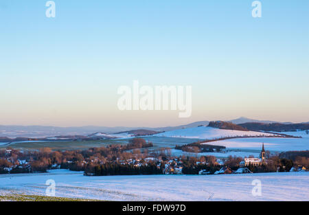 Vista Leutersdorf in alta Lusazia Foto Stock