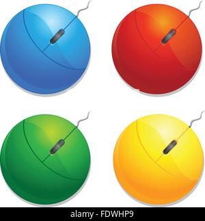 Colore mouse del computer Illustrazione Vettoriale