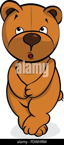 Consapevole di sé orso di peluche Illustrazione Vettoriale