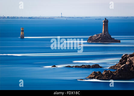 Phare de la Vieille a Point du Raz, Brittany, Francia Foto Stock