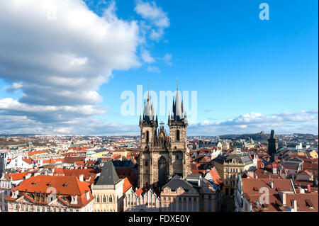 La Chiesa di Nostra Signora di Tyn. Vista aerea. Foto Stock