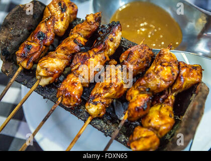 Pollo sate dall Indonesia Foto Stock