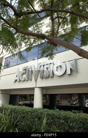 Una vista di Activision Blizzard presso la sede centrale a Santa Monica, California Foto Stock