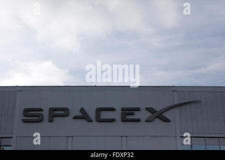 Una vista di SpaceX la sede principale di Los Angeles in California Foto Stock