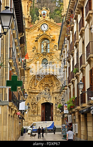 La Basilica di Santa Maria del Coro, in Parte Vieja (parte Vecchia), San Sebastian (Donostia), Paesi Baschi, Spagna. Foto Stock