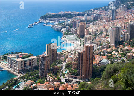 Vista panoramica del Principato di Monaco Foto Stock