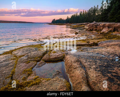 Deer Isle, Maine: Sunrise sulla baia di Gerico Foto Stock