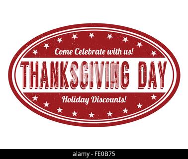 Ringraziamento vendita grunge timbro di gomma su sfondo bianco, illustrazione vettoriale Illustrazione Vettoriale