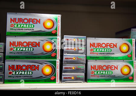 14 Dicembre 2015 -- Un tribunale australiano ha ordinato prodotti nel Nurofen sollievo dal dolore gamma dagli scaffali. Foto Stock
