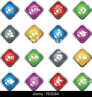 Assicurazione di set di icone Illustrazione Vettoriale