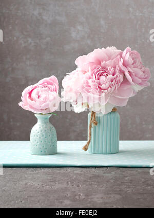 Pink peony flowers Foto Stock