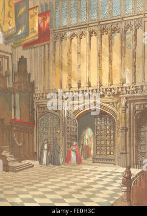 Londra: Westminster Abbey-Henry della settima cappella, antica stampa 1845 Foto Stock