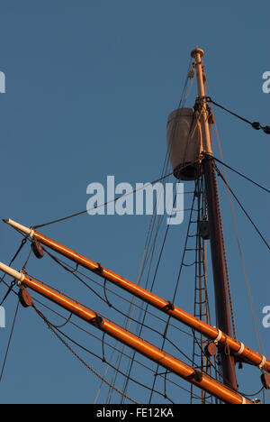 Crow's Nest su RRS Discovery, Discovery Point, Dundee, Scotland, Regno Unito. Foto Stock