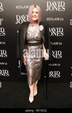 Sydney, Australia. 3 febbraio 2016. Lee Kelly Osbourne arriva a David Jones Autunno/Inverno 2016 Collection lancio a David Jones Elizabeth Street negozio. Credito: Richard Milnes/Alamy Live News Foto Stock