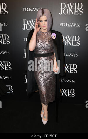 Sydney, Australia. 3 febbraio 2016. Lee Kelly Osbourne arriva a David Jones Autunno/Inverno 2016 Collection lancio a David Jones Elizabeth Street negozio. Credito: Richard Milnes/Alamy Live News Foto Stock