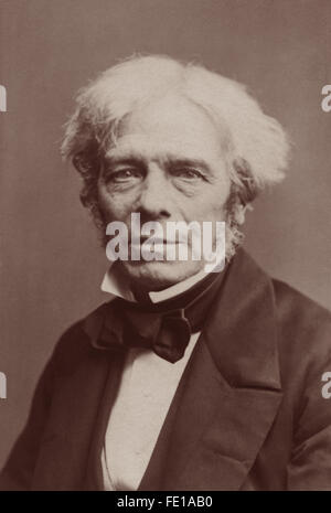 Michael Faraday FRS (1791-1867), uno degli scienziati più influenti della storia, in un ritratto di John Watkins, 1860s posti a sedere. Foto Stock