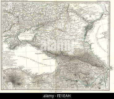 SUD-RUSSLAND KAUKASIEN: Ararat; Georgia Tblisi, 1879 Mappa antichi Foto Stock