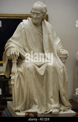 Voltaire, Francois-Marie Arouet, chiamato (1694-1778). Lo scrittore francese. Scultura da Jean-Antoine Houdon (1741-1828), 1781. Lo stato Museo Hermitage. San Pietroburgo. La Russia. Foto Stock