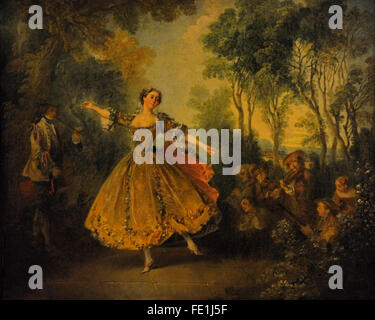 Nicolas Lancret (1690-1743). Pittore Francese. La Camargo Dancing, prima metà del XVIII secolo. Lo stato Museo Hermitage. San Pietroburgo. La Russia. Foto Stock