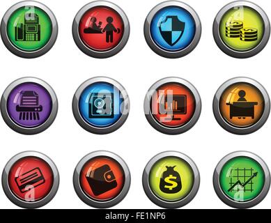 Set di icone di banca Illustrazione Vettoriale