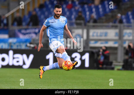 Roma, Italia. 03Feb, 2016. Antonio Candreva del Lazio in azione durante il match del Campionato di Serie A TIM match tra SS Lazio e SSC Napoli presso lo Stadio Olimpico a febbraio 03, 20156 Roma, Italia Credito: marco iorio/Alamy Live News Foto Stock