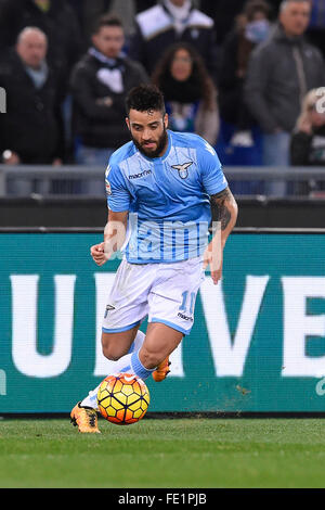 Roma, Italia. 03Feb, 2016. Felipe Anderson del Lazio in azione durante il match del Campionato di Serie A TIM match tra SS Lazio e SSC Napoli presso lo Stadio Olimpico a febbraio 03, 20156 Roma, Italia Credito: marco iorio/Alamy Live News Foto Stock