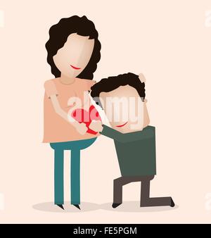 Gravidanza e marito Illustrazione Vettoriale