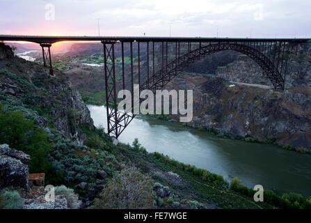 Perrine Bridge al tramonto Twin Falls Idaho Foto Stock