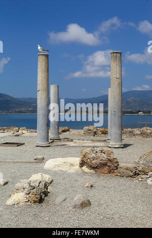 Le antiche rovine romane di Nora, vicino a Pula in Sardegna Foto Stock