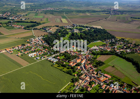 Vista aerea, Schloss Grafenegg, romantico dello storicismo, Grafenegg, Austria Inferiore, Austria, Europa, vista aerea, uccelli-occhi vista, Foto Stock