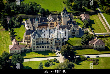 Vista aerea, Schloss Grafenegg, romantico dello storicismo, Grafenegg, Austria Inferiore, Austria, Europa, vista aerea, uccelli-occhi vista, Foto Stock