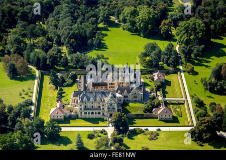 Vista aerea, Schloss Grafenegg, romantico dello storicismo, Grafenegg, Austria Inferiore, Austria, Europa, vista aerea, uccelli-occhi vista, Foto Stock