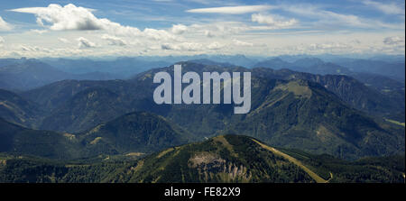 Vista aerea, Ötscher, Oetscher, Lackenhof, volo sopra le Alpi, Austria Inferiore, Austria, Europa, vista aerea, uccelli-occhi vista, Foto Stock