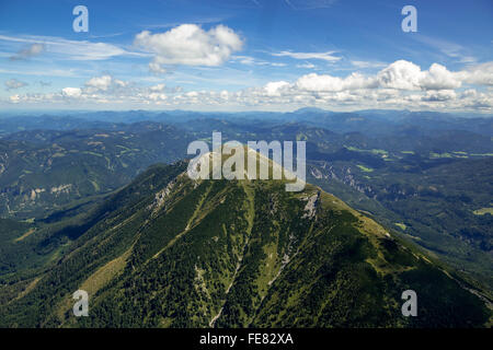 Vista aerea, Ötscher, Oetscher, Lackenhof, volo sopra le Alpi, Austria Inferiore, Austria, Europa, vista aerea, uccelli-occhi vista, Foto Stock