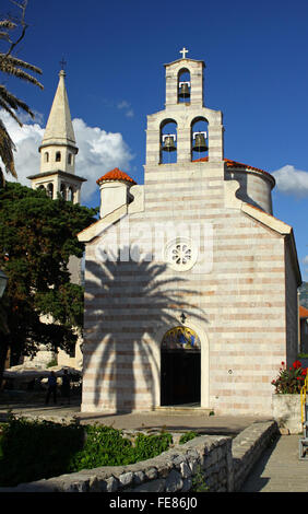 Chiesa della Santissima Trinità in Budva Old Town, Montenegro Foto Stock