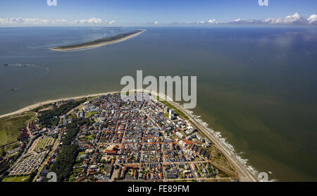 Vista aerea, luogo Norderney, West Island, vista aerea, Norderney, Mare del Nord, isola del Mare del Nord, Est Isole Frisone, Foto Stock