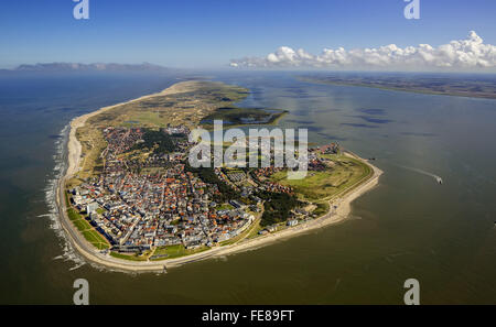 Vista aerea, luogo Norderney, West Island, il Wadden Sea, vista aerea, Norderney, Mare del Nord, isola del Mare del Nord, Est Isole Frisone Foto Stock