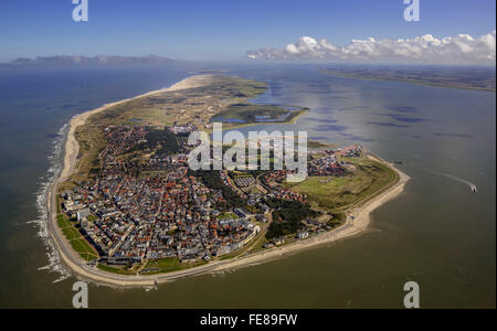 Vista aerea, luogo Norderney, West Island, il Wadden Sea, vista aerea, Norderney, Mare del Nord, isola del Mare del Nord, Est Isole Frisone Foto Stock