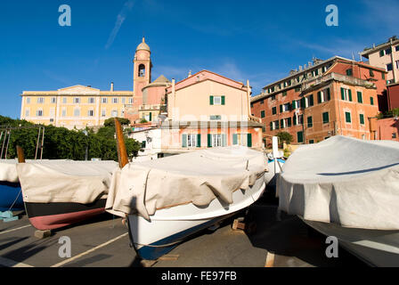 Nervi è un ex villaggio di pescatori ora una località balneare di Genova nella regione Liguria Italia Foto Stock