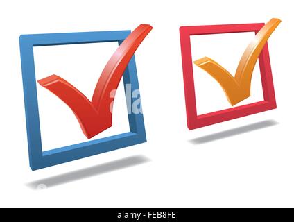 Casella di controllo con contrassegno di controllo dettagliato alto vettore 3d Illustrazione Vettoriale