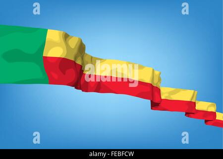 Bandiera nazionale del Benin Illustrazione Vettoriale