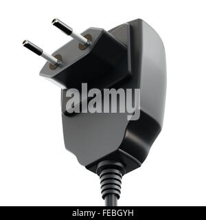 Black battery charger isolati su sfondo bianco Foto Stock