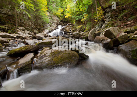 Una vista di Wahconah cade nel Berkshire montagne del Massachusetts occidentale. Foto Stock