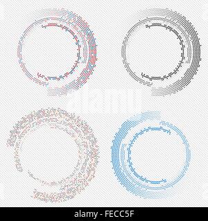 Set di mezzitoni astratti elementi di design, illustrazione vettoriale, logo Illustrazione Vettoriale