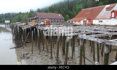 Pacifico del Nord cannery museum, salmone cannery, Port Edward, vicino al Prince Rupert, British Columbia Foto Stock