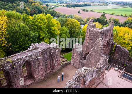 Il castello di Goodrich, Herefordshire, Regno Unito Foto Stock